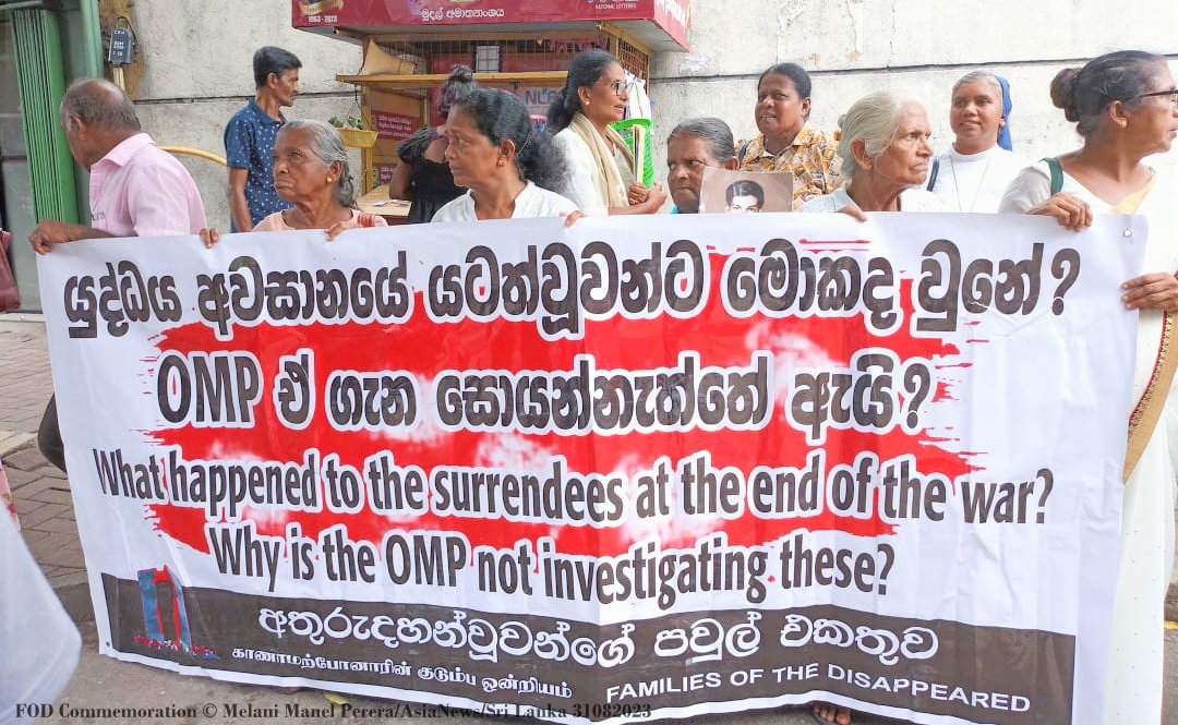 SRI LANKA Tamil families call for the Office on Missing Persons to remain  open